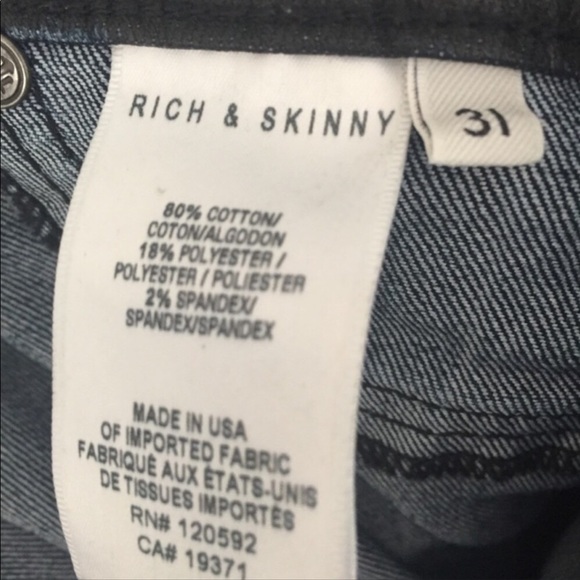 Rich & Skinny size 31 dark blue jeans with black denim tuxedo side stripe - Picture 11 of 13